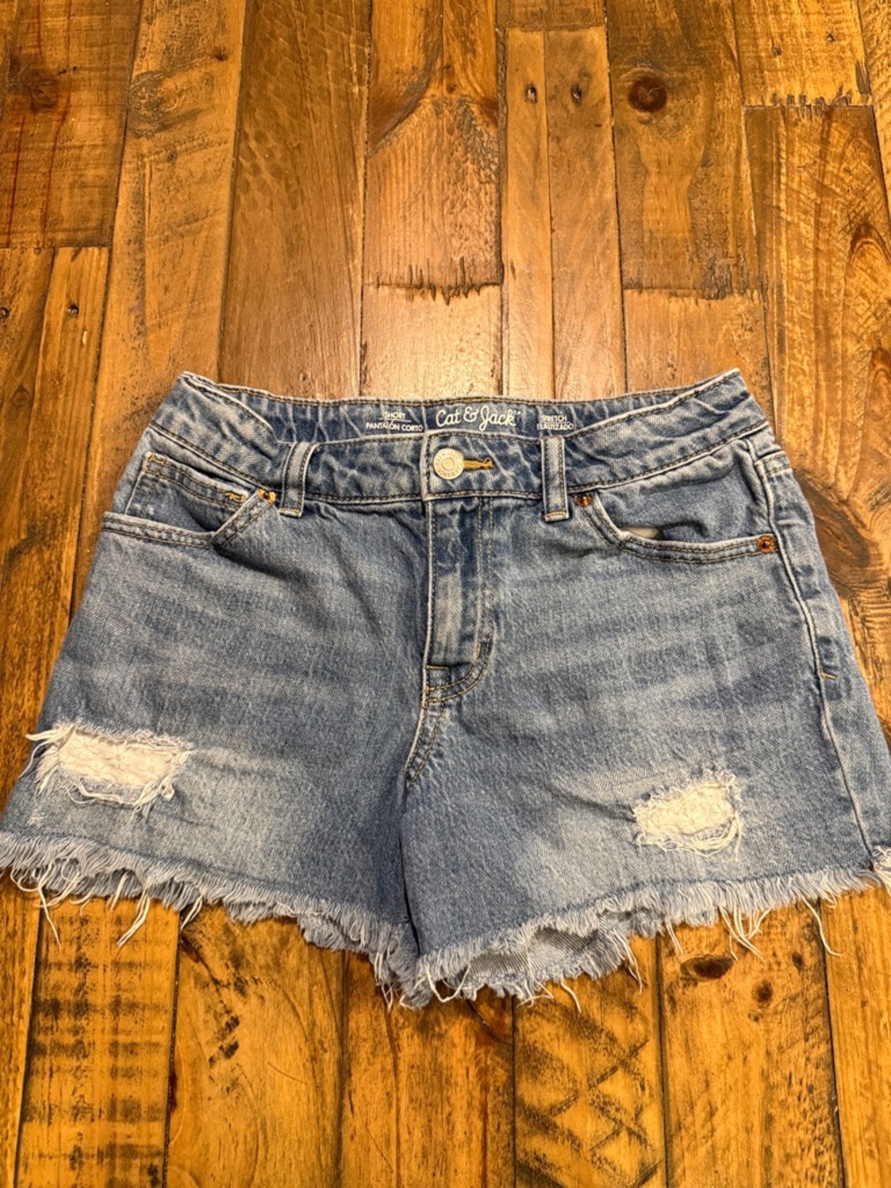 Cat & Jack Light Blue Distressed Denim Shorts
